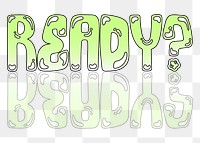 Ready word sticker png element, editable  green doodle design
