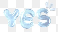 Yes word png clear bubbles offset font, transparent background