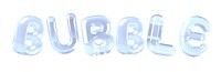 Bubble word png clear bubbles offset font, transparent background