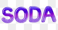 Soda word png jelly font, transparent background