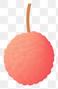 PNG Illustration of a simple lychee raspberry produce fruit.