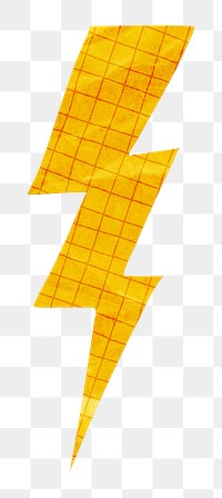 Lightning png cute paper cut icon, transparent background