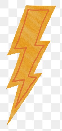 Lightning png cute paper cut icon, transparent background