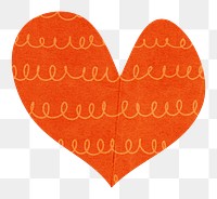 Heart png cute paper cut icon, transparent background
