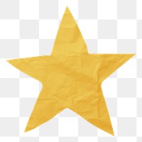 Star png cute paper cut icon, transparent background