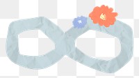 Infinity png cute paper cut icon, transparent background