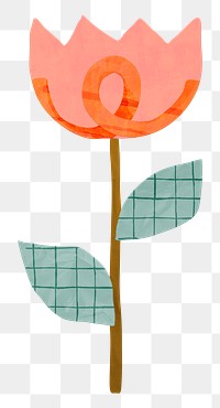 Flower png cute paper cut icon, transparent background