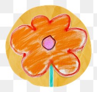 Flower png cute paper cut icon, transparent background