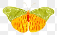 Butterfly png cute paper cut icon, transparent background