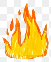 Fire png cute paper cut icon, transparent background