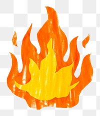 Fire png cute paper cut icon, transparent background