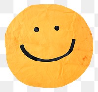Smiling face png cute paper cut icon, transparent background