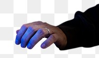 Png Hand wearing silver wedding ring