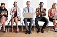 PNG diverse business people, transparent background