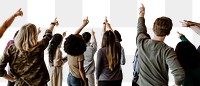 PNG diverse people pointing, transparent background