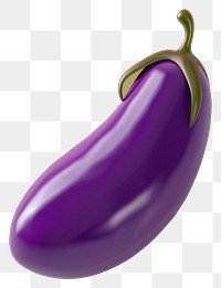 PNG Vibrant 3D eggplant illustration