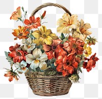 PNG Vibrant floral basket illustration