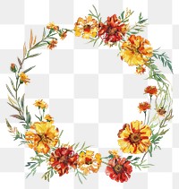 PNG Marigold frame art graphics pattern.