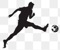 PNG Dynamic soccer player silhouette kicking