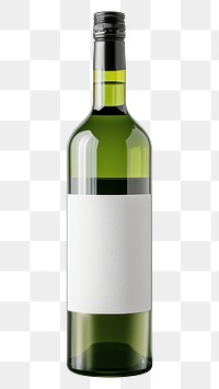 PNG Elegant green wine bottle