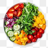 PNG Colorful fresh vegetable salad bowl