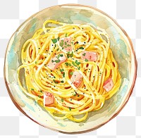 PNG Delicious pasta watercolor illustration