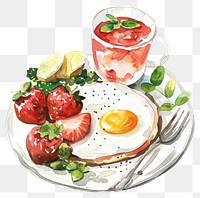 PNG Delicious watercolor breakfast illustration