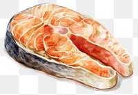 PNG Fresh salmon steak watercolor illustration