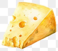 PNG Watercolor cheese wedge illustration