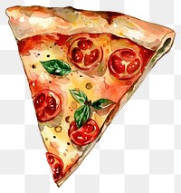 PNG Watercolor pizza slice illustration
