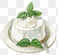 PNG Fresh ricotta cheese with basil