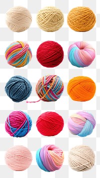 Yarn ball png element set, transparent background