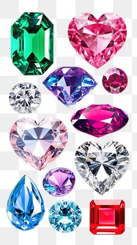 PNG gemstone set, transparent background