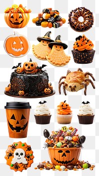 PNG Halloween treat set, transparent background