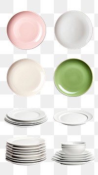 PNG Minimal dinnerware set, transparent background