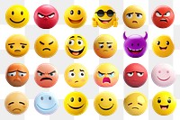 Funny emoticon graphics png cut out set