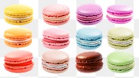 Macaron png element set, transparent background