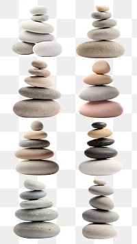 Zen stone png element set, transparent background