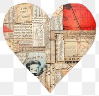 PNG Vintage collage heart shape