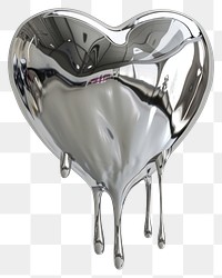 Shiny dripping metallic heart