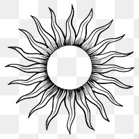 PNG Hand-drawn sun illustration