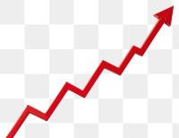 PNG Red arrow upward growth chart