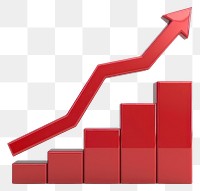 PNG Red upward growth bar chart