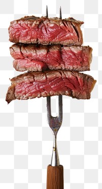 PNG Juicy grilled steak on fork