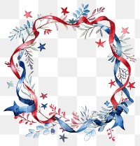 PNG Patriotic wreath with red, blue.