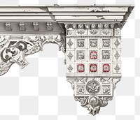 PNG Ornate architectural detail illustration