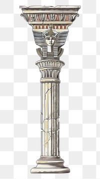 PNG Ancient Egyptian architectural column illustration