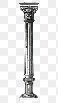 PNG Detailed classical architectural column illustration