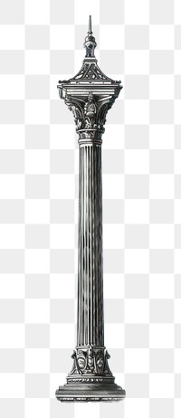 PNG Detailed classical column illustration