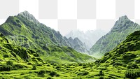 PNG Lush green mountain landscape wallpaper